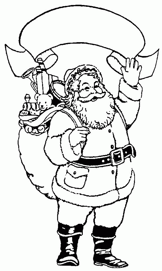 Weihnachtsmann als Malvorlage