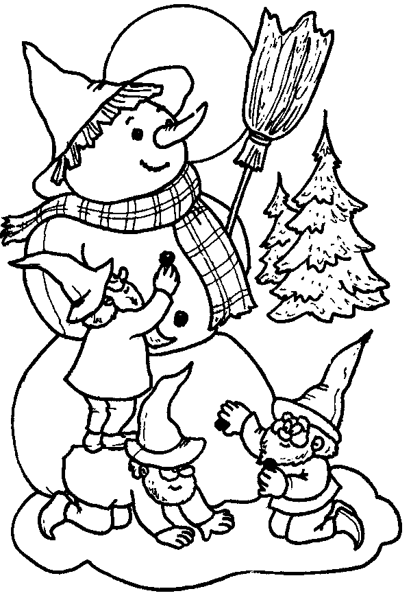 Schneemann als Malvorlage